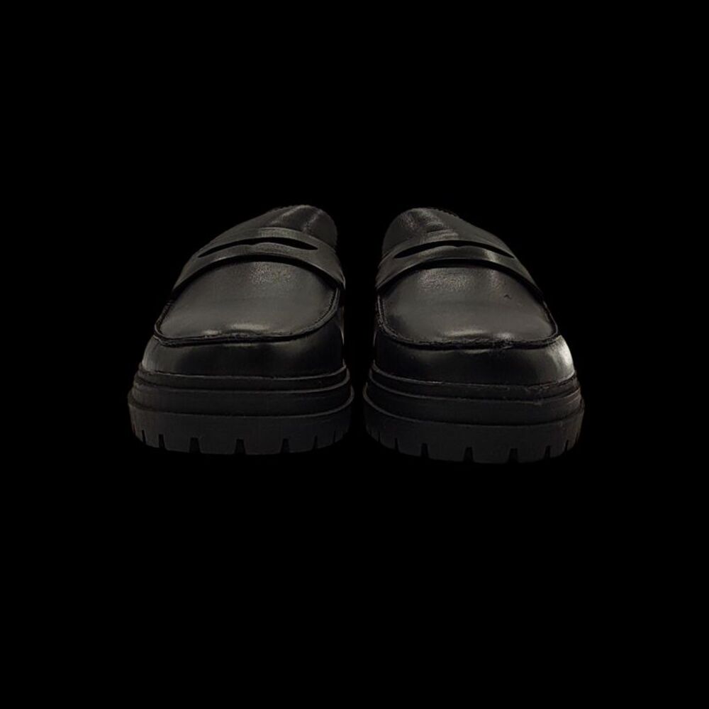 Quince Women Italian Leather Lug Sole Loafer Black 8